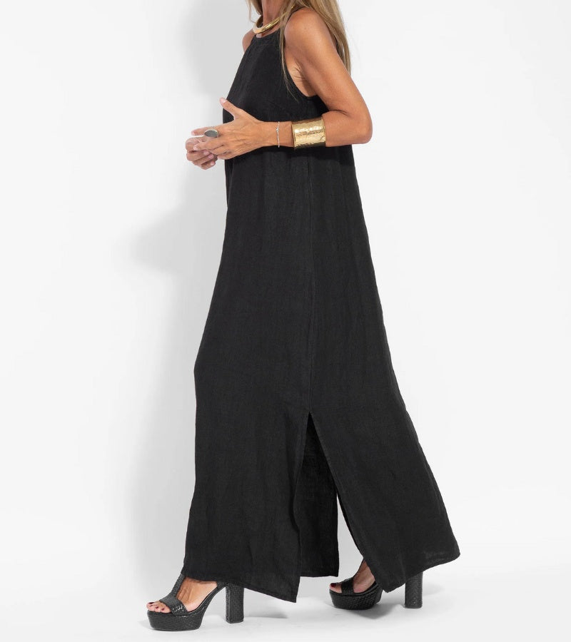 Maxi Sukienka Bawełniana w Stylu Eleganckim