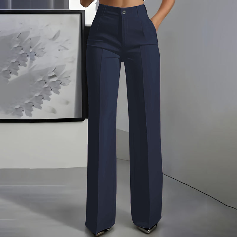Eleganckie spodnie garniturowe z wysokim stanem