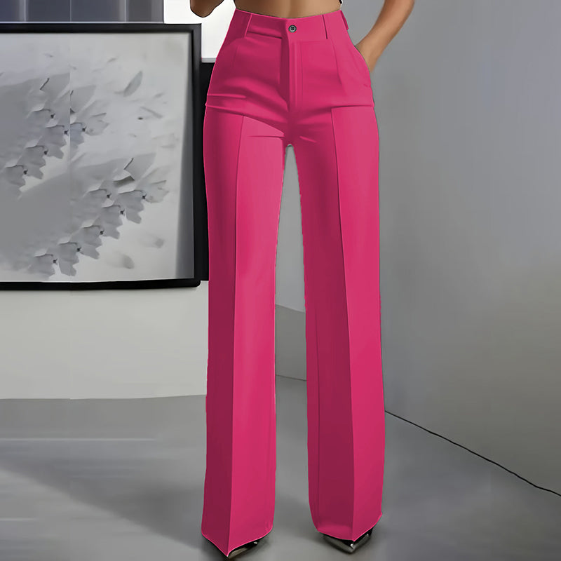 Eleganckie spodnie garniturowe z wysokim stanem